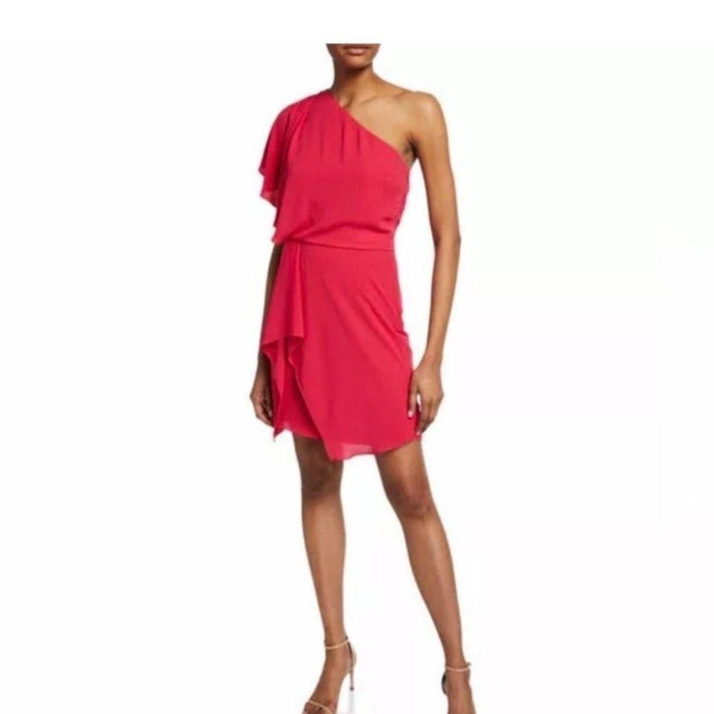 NWT Halston‎ One Shoulder Red Dress / MSRP of $275!! / Size 4
